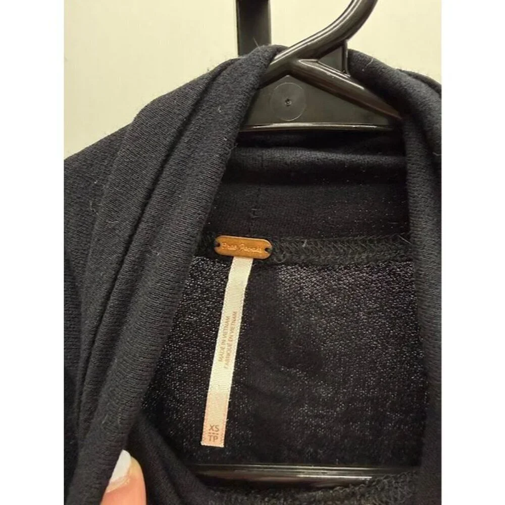Free People First Love Long Sleeve Black Top